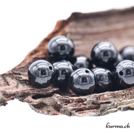 Perles Tourmaline noire avec inclusion de Quartz 8mm