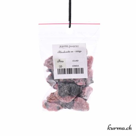 Pierre pour Orgonite Rhodonite XS 100gr - Nº 12865-1 disponible dans la boutique en ligne Kûrma. Votre bijouterie Suisse en ligne.