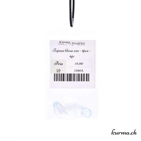 Pierre pour Orgonite Topaze Bleue XXS - 3pcs - 4gr - Nº 12863-1 disponible dans la boutique en ligne Kûrma. Votre bijouterie Suisse en ligne.