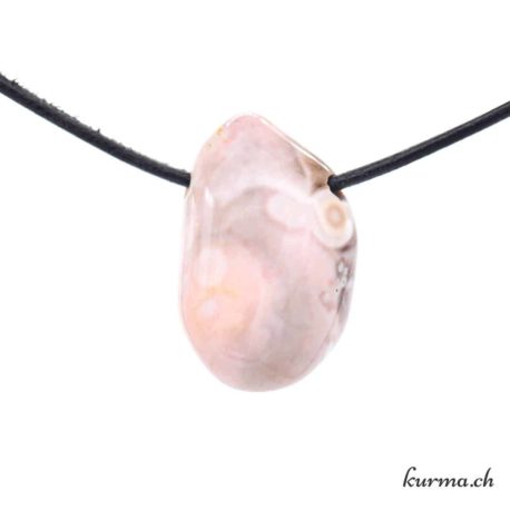 Agate du Botswana rose - Pendentif en pierre percée