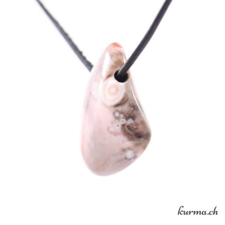 Agate du Botswana rose - Pendentif en pierre percée