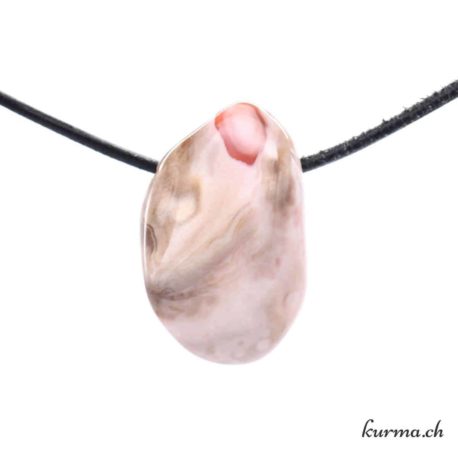 Agate du Botswana rose - Pendentif en pierre percée