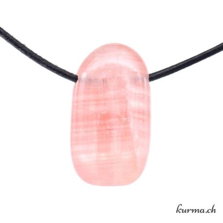 Calcite abricot - Pendentif en pierre percée