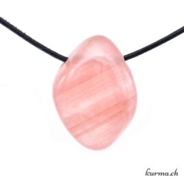 Calcite abricot - Pendentif en pierre percée