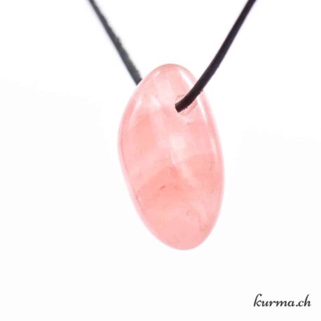 Calcite abricot - Pendentif en pierre percée