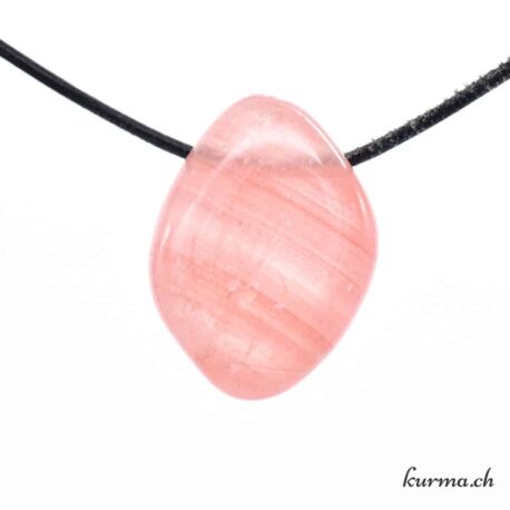Calcite abricot - Pendentif en pierre percée