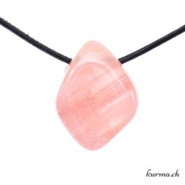 Calcite abricot - Pendentif en pierre percée