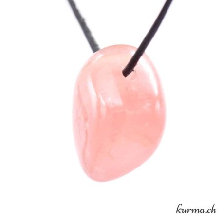 Calcite abricot - Pendentif en pierre percée