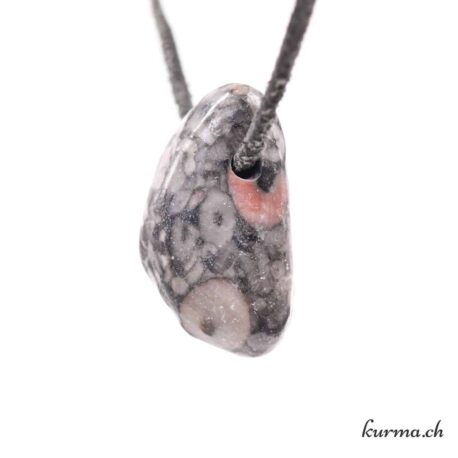 Cinabro su ardesia &quot;Dragonstone&quot; - Collana di pietre forate