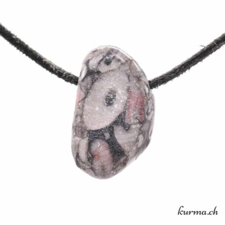 Cinabro su ardesia &quot;Dragonstone&quot; - Collana di pietre forate