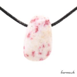 Cinabre sur Quartz - Pendentif en pierre percée