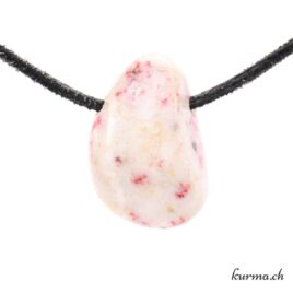 Cinabre sur Quartz - Pendentif en pierre percée