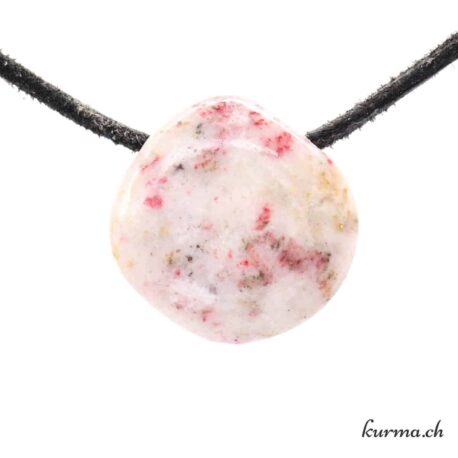 Cinabre sur Quartz - Pendentif en pierre percée