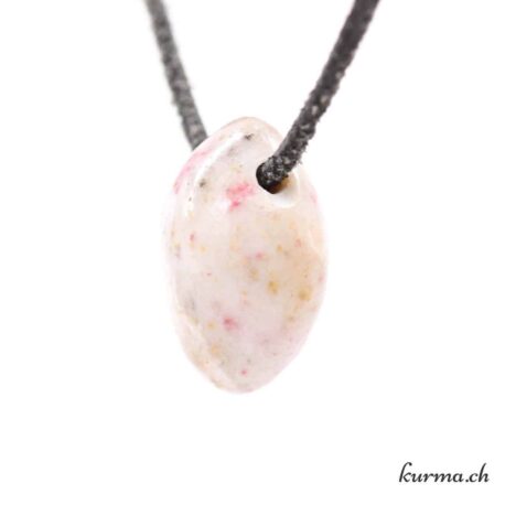 Cinabre sur Quartz - Pendentif en pierre percée