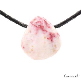 Cinabre sur Quartz - Bijou en pierre percée