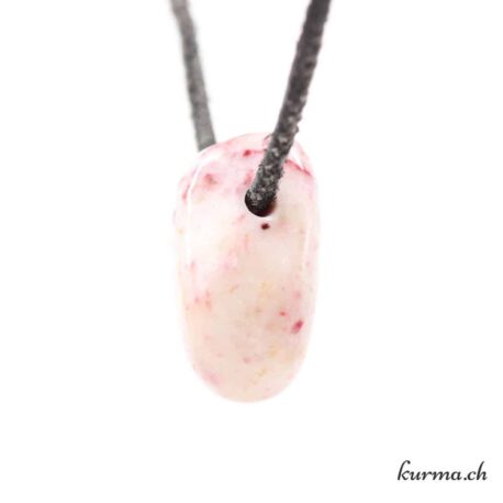 Cinabre sur Quartz - Bijou en pierre percée