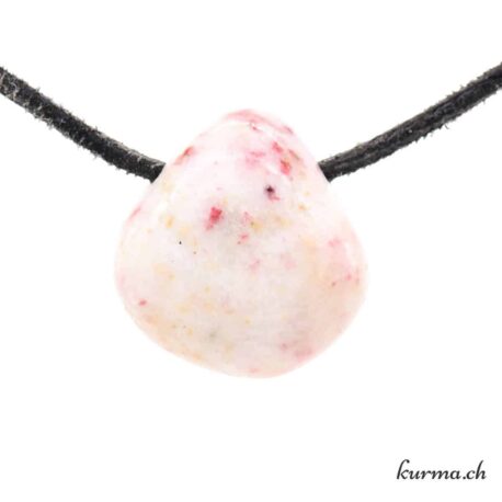 Cinabre sur Quartz - Bijou en pierre percée