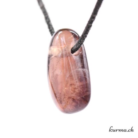 Fluorite brune - Pendentif en pierre percée