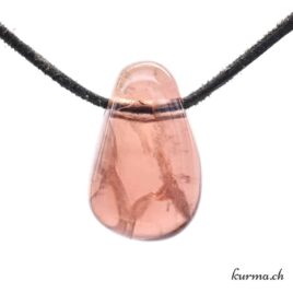 Fluorite brune - Pendentif en pierre percée