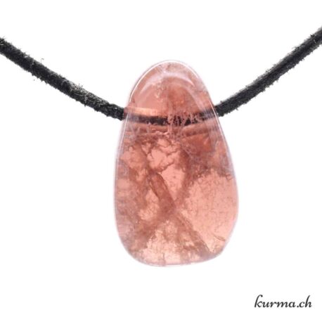 Fluorite brune - Pendentif en pierre percée