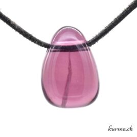 Fluorite violette - Pendentif en pierre percée