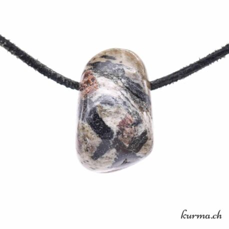 Grenat sur Hornblende et Feldspath - Bijou en pierre percée