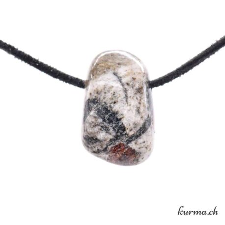 Grenat sur Hornblende et Feldspath - Bijou en pierre percée
