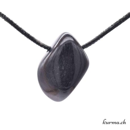 Black jade - Pierced stone pendant