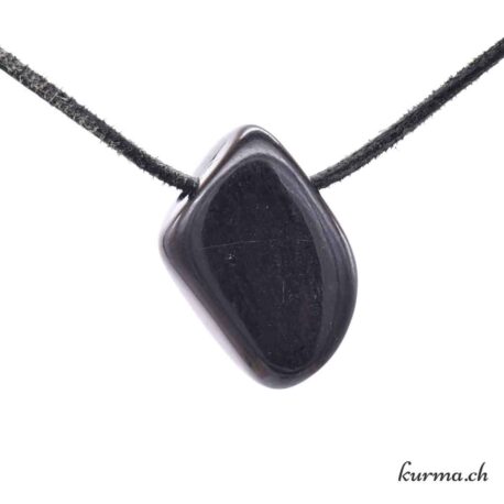 Black jade - Pierced stone pendant