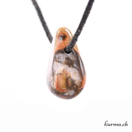 Jaspe fossile - Collier en pierre percée