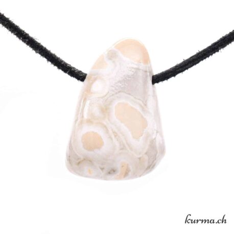 Jaspe fossile - Pendentif en pierre percée