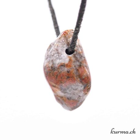 Fossiler Jaspis - Anhänger aus durchbohrtem Stein