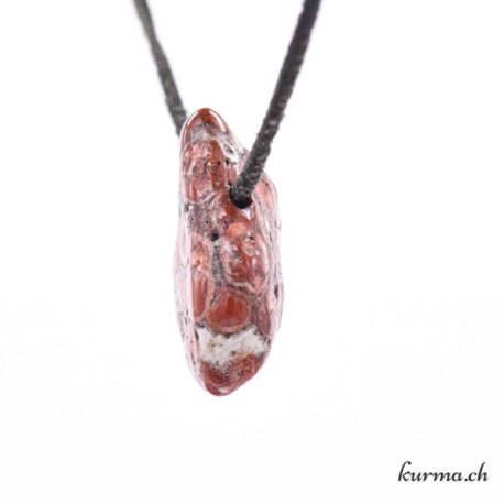 Fossiler Jaspis - Anhänger aus durchbohrtem Stein