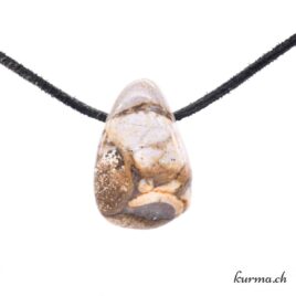 Jaspe fossile - Pendentif en pierre percée