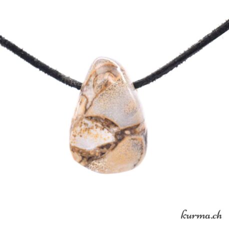 Jaspe fossile - Pendentif en pierre percée
