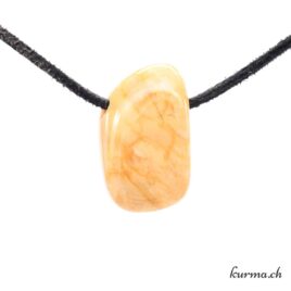 Jaspe jaune - Pendentif pierre percée
