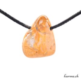 Jaspe jaune - Pendentif pierre percée
