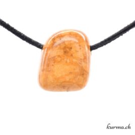 Jaspe jaune - Pendentif pierre percée