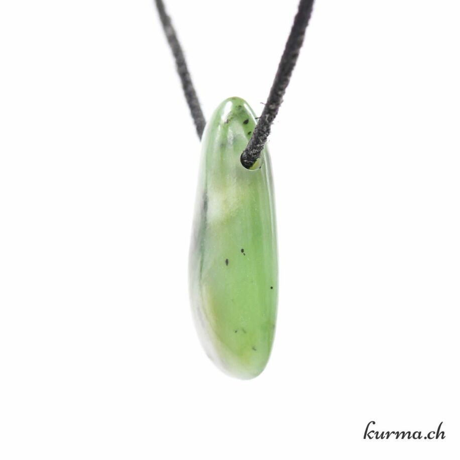 Pendentif En Jade Néphrite Pierre Percée - Neuf Sans Emballage, Pièce Unique