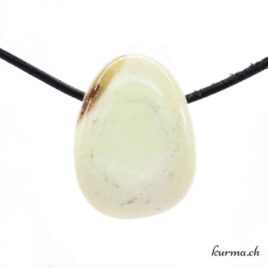 Magnésite citron claire - Pendentif en pierre percée
