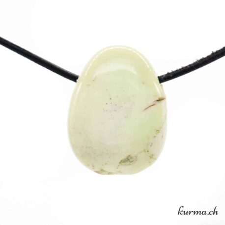Magnésite citron claire - Pendentif en pierre percée