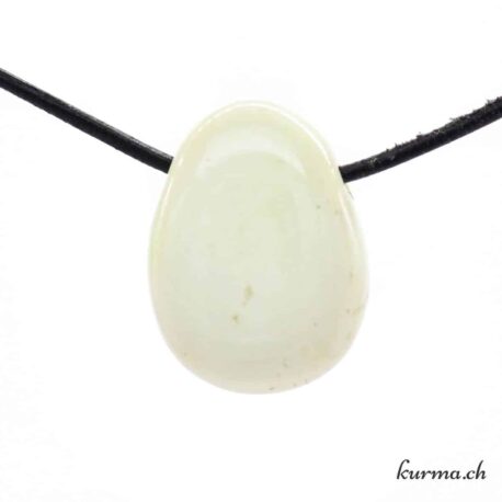 Magnésite citron claire - Pendentif en pierre percée