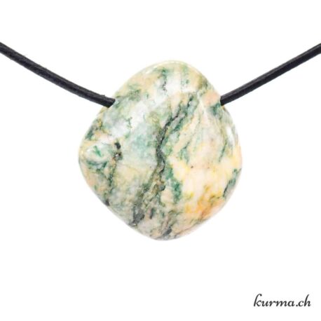 Mariposite et Dolomite - Pendentif en pierre percée