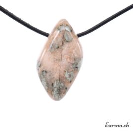 Nundérite - Épidote et Quartz - Pendentif en pierre percée