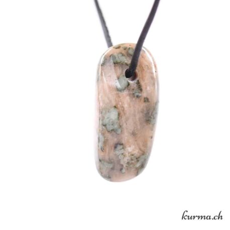 Nundérite - Épidote et Quartz - Pendentif en pierre percée