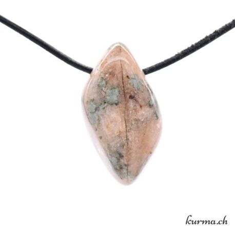 Nundérite - Épidote et Quartz - Pendentif en pierre percée