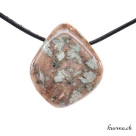 Nundérite - Épidote et Quartz - Pendentif en pierre percée