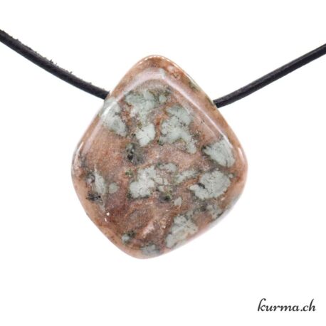 Nundérite - Épidote et Quartz - Pendentif en pierre percée