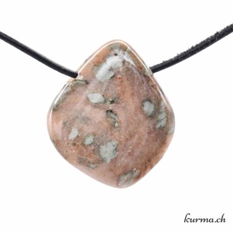 Nundérite - Épidote et Quartz - Pendentif en pierre percée