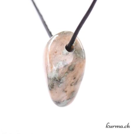 Nundérite - Épidote et Quartz - Pendentif en pierre percée